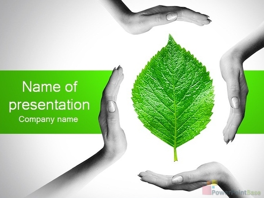Береги природу, зеленый лист, экология - Титульный слайд