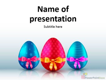 Разукрашенные пасхальные яйцв с бантиками - Титульный слайд