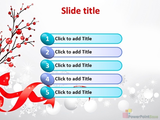 Зима, снежинки, красивое дерево с красным бантом - слайд 2