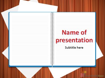 Тетрадь и листы бумаги на столе - Титульный слайд