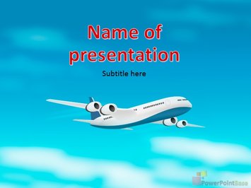 Самолет в небе, авиация, авиалинии - Титульный слайд