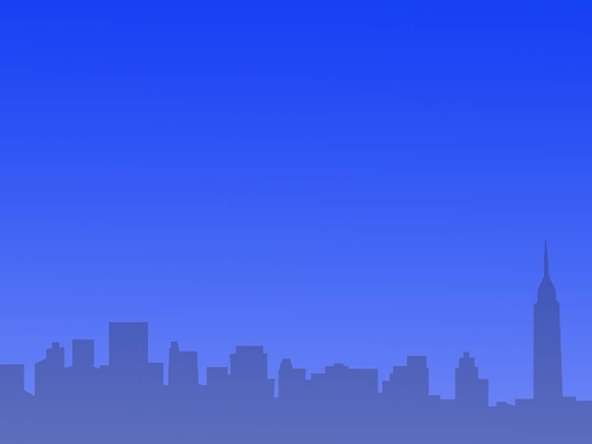 Силуэт города на синем фоне - Титульный слайд