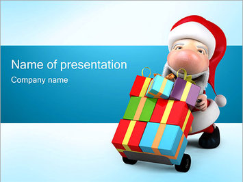 Санта с подарками - Титульный слайд