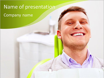 Красивая улыбка, мужчина в стоматологии - Титульный слайд