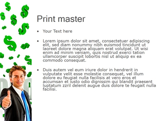 Человек и зеленые значки доллара - слайд 3