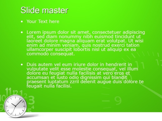 Белые часы на зеленом фоне - слайд 2