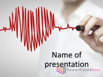 Сердце на кардиограмме - Титульный слайд