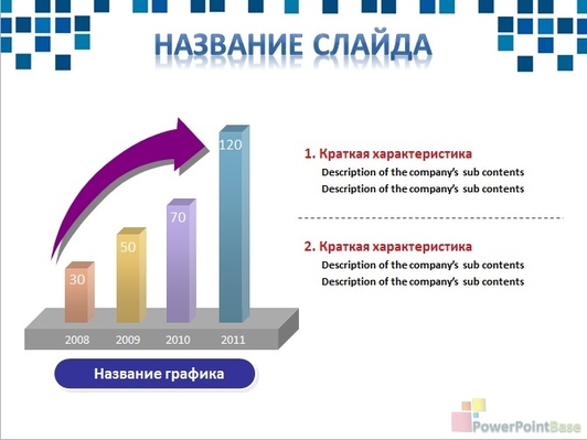 График роста с синими квадратами - слайд 2