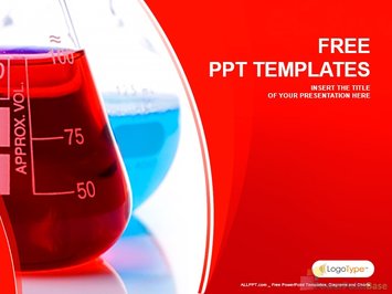 Стеклянные колбы с красной и голубой жидкостью, лаборатория  и химия - Титульный слайд