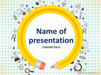 Школьная тетрадь, химия и биология, карандаши с ластиком - Титульный слайд
