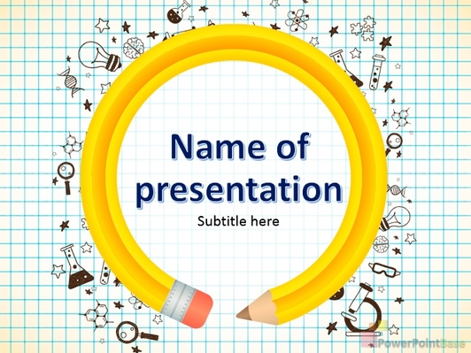 Школьная тетрадь, химия и биология, карандаши с ластиком - Титульный слайд