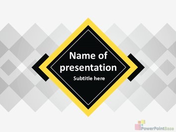 Черный ромб с желтой рамкой на фоне серых ромбиков - Титульный слайд