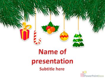 Новогодние украшения на елке, новый год, рождество - Титульный слайд
