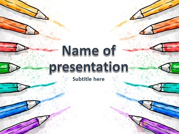 Цветные карандаши на белом фоне - Титульный слайд