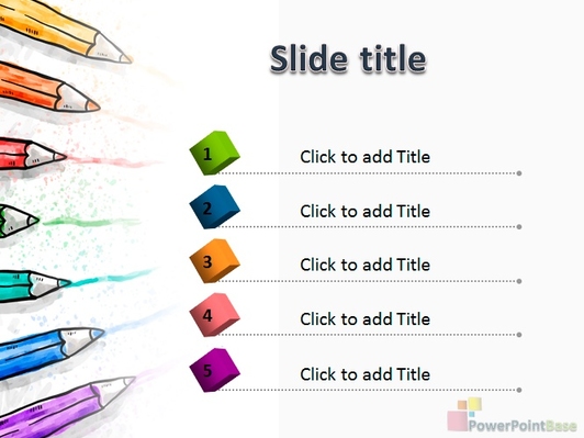 Цветные карандаши на белом фоне - слайд 2