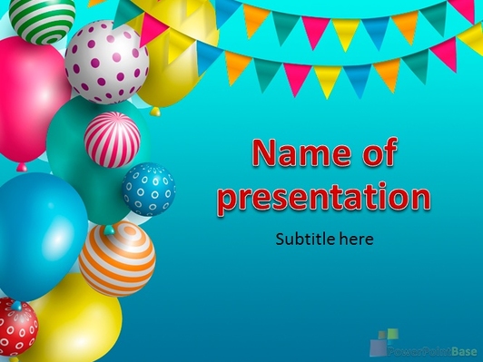 Яркие мячики, воздешные шары и разноцветные шары, оформление праздников - Титульный слайд