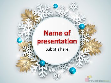 Красивый венок из снежинок, новый год, рождество, зима - Титульный слайд