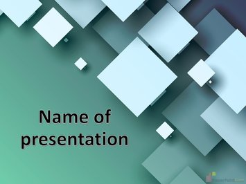 Градиент, объемные кубы с тень на зеленом фоне - Титульный слайд
