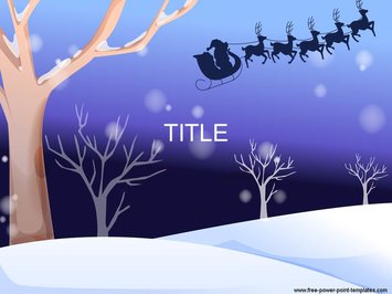 Санта-Клаус скачет на упряжке - Титульный слайд