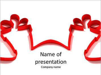 Красная лента для подарков - Титульный слайд