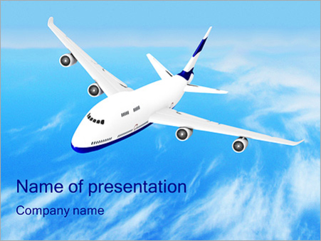 Большой пассажирский самолет в небе - Титульный слайд