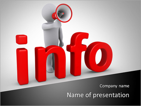 Шаблон презентации PowerPoint Фигурка человечка с мегафоном, новости,  распространение информации
