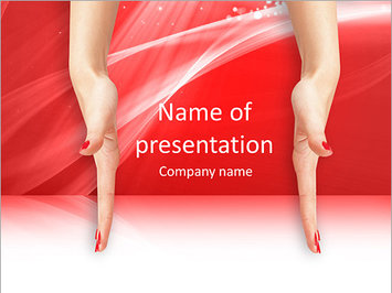Женские руки на красном фоне, маникюр - Титульный слайд