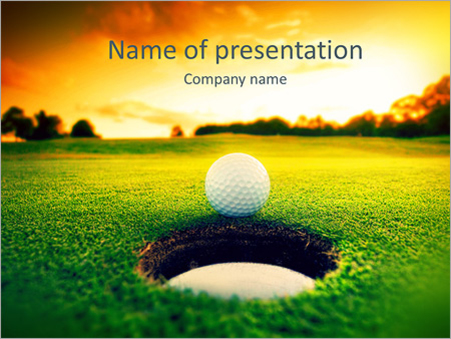 Мяч у лунки, гольф, газон - Титульный слайд