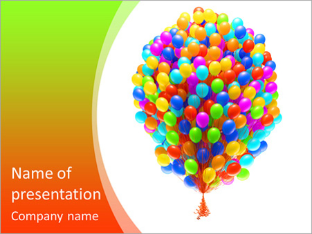 Много разноцветных гелиевых шаров, связка воздушных шариков - Титульный слайд