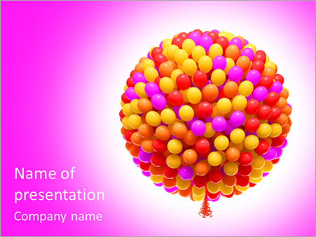 Шар из шаров, много воздушных шариков, праздничное оформление - Титульный слайд