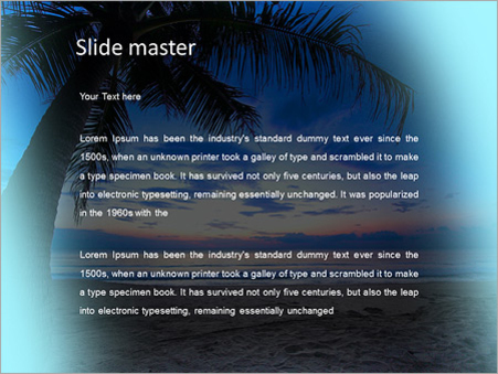 Большая пальма, закат в тропиках, море и песчаный берег - слайд 2