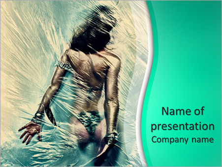 Девушка в купальнике за прозрачной пленкой, амазонка - Титульный слайд