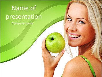Светловолосая девушка с земным яблоком в руках - Титульный слайд