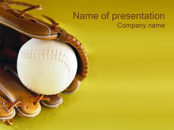 Бейсбольный мяч в перчатке - Титульный слайд