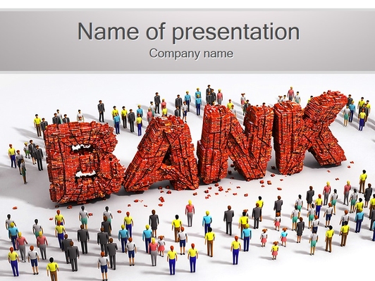 Шаблон презентации PowerPoint Люди и надпись банк