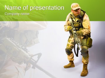 Военный с автоматом - Титульный слайд